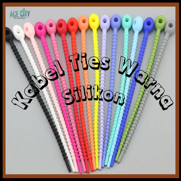 Kabel Ties Warna / Tali Karet Silikon / Pengikat Kabel Multifungsi Ukuran 17cm&21cm 1