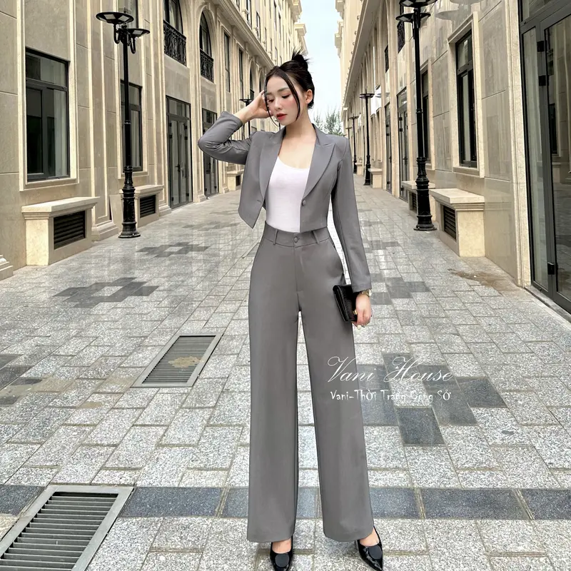 (Bán chạy) VANIHOUSE vest công sở TJ81 áo Vest quần suông Nữ Women Top 3