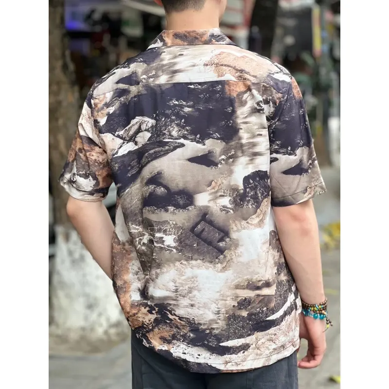 Sơ mi Hổ Phách | Áo sơ mi lụa Cuban form rộng Menswear Nam 2