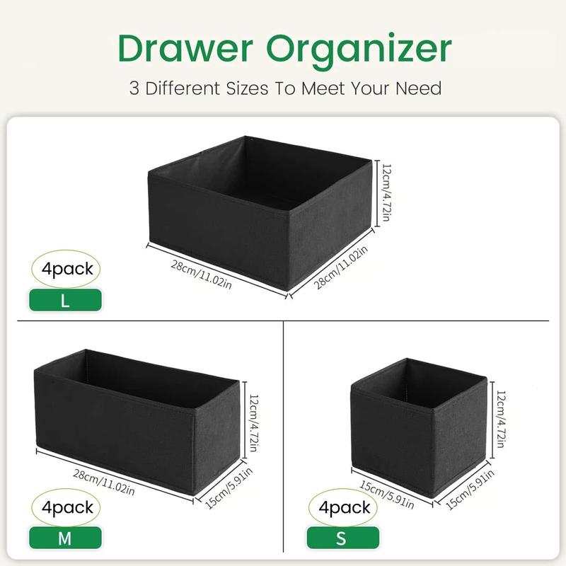 Drawer Organizer, 12pcs/set Foldable Clothes Storage Box, Underwear Storage Box, Socks Storage Box, Home Organizer for Bedroom 1