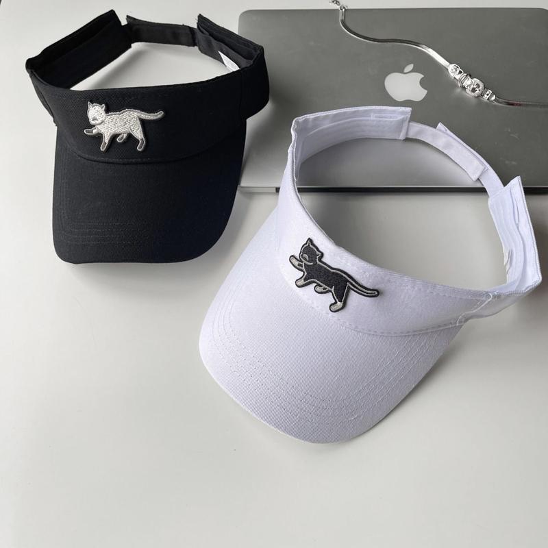 Product Introduction of Original Spring/Summer  Black Cat  Tennis Hat y2k Cute Ins Sports OOTD Sunscreen Empty Top Hat 3