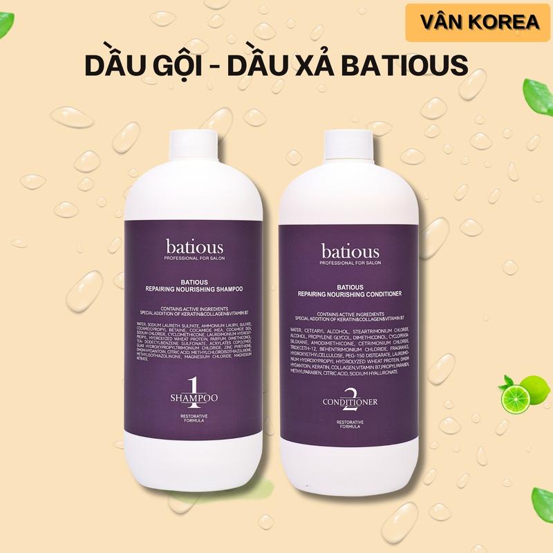 ( Cặp Đôi 960ml ) Cặp Dầu Gội - Dầu Xả Batious Màu Tím – Làm Sạch Gàu, Dưỡng Tóc Mềm Mượt Và Bảo Vệ Màu Nhuộm