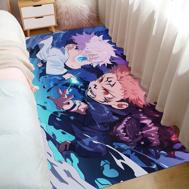 Product Introduction of Bedroom Bedside Rug Jujutsu Kaisen Satoru Gojo Itadori Yuji Ryomen Sukuna Indoor Floor Decor Anime Large Area Rug Living Room Carpet Kitchen Mat Bath Mats 14