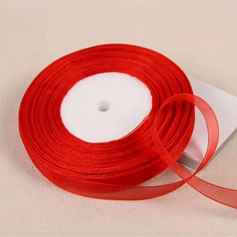 10mm (45 Meters/Roll) Organza Ribbon Packaging Christmas Party Home  Packaging Wedding Decorative Tapes Chiffon Ribbon wedding  centerpieces 5