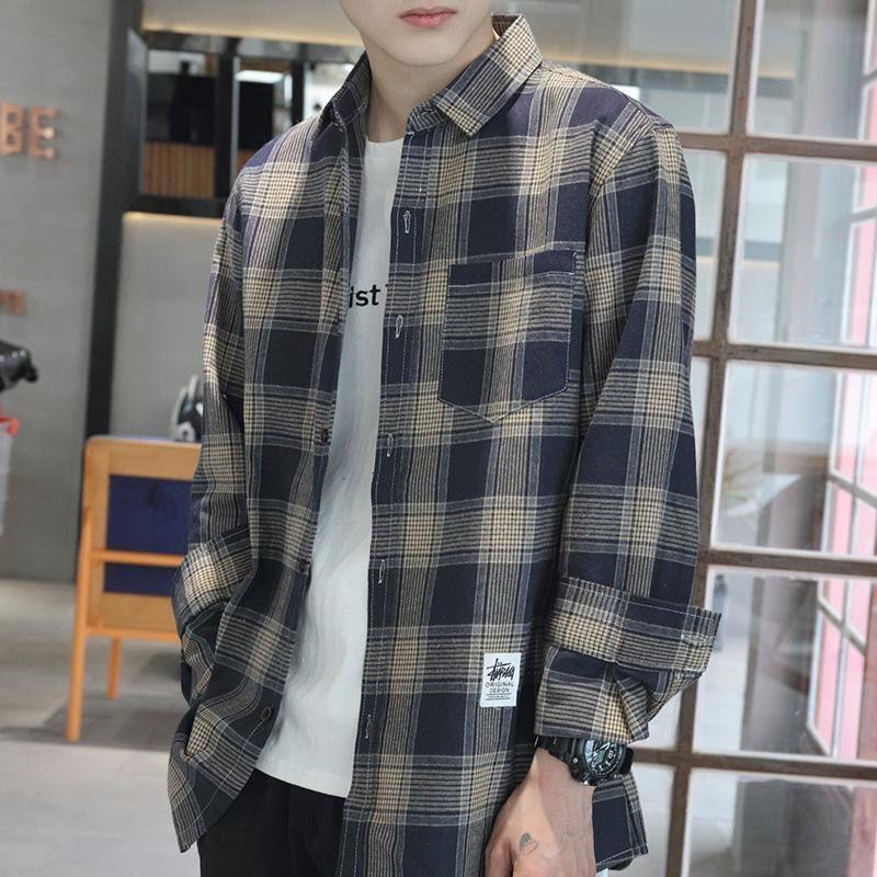 Product Introduction of เสื้อเชิ้ต ลายสก็อต แขนยาว เสื้อเชิ้ตผู้ชาย ลำลอง ทรงหลวม เสื้อโค้ทบาง แฟชั่นสำหรับฤดูใบไม้ผลิและฤดูใบไม้ร่วง 2022 Man Clothing 7