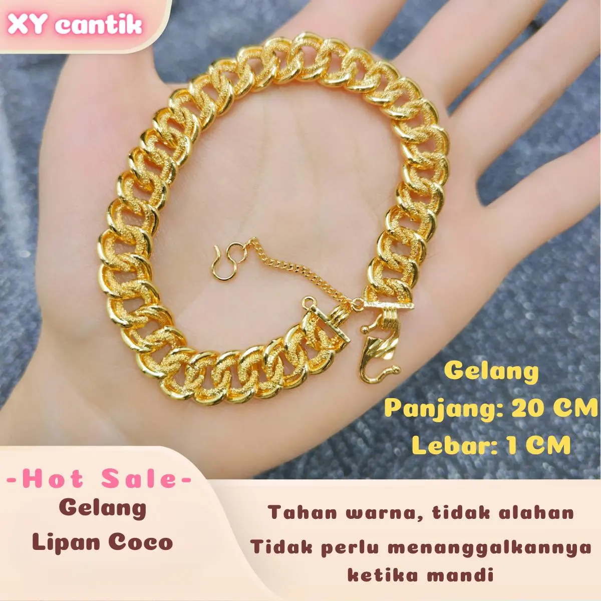Gelang Lipan Coco Viral Barang Kemas Titanium Best Seller Hadiah Hari Lahir Gelang Loket Kalung Aksesori Hiasan Colourfast Hypoallergenic XYcantik Bracelets Bead