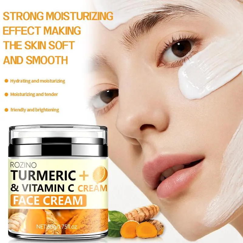 Turmeric + Vitamin C Moisturizing Face Cream, Deeply Moisturize, Tighten, Smooth and Improve Facial Skin, Leaving Skin Firm, Delicate and Elastic, Christmas, Christmas Gift, Face Care Products 6