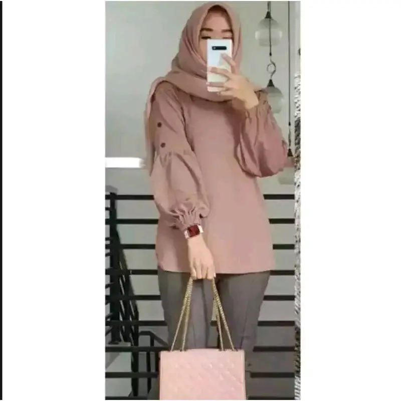 Blouse Atasan Wanita Lengan Panjang Korean Style Geovani Blus Nyaman Cantik Balon Baju Dewasa 8