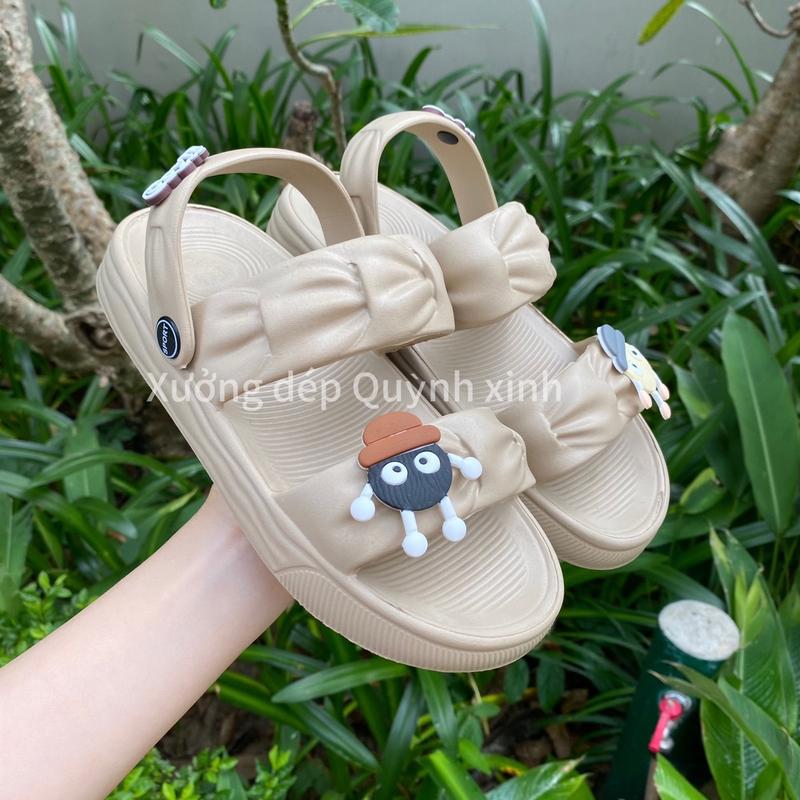 QX018 Dép Sandal nữ Xưởng Dép Quỳnh Xinh có gắn stiker dễ thương, dép nữ xinh xắn DéP Shoes GiàY Hoa