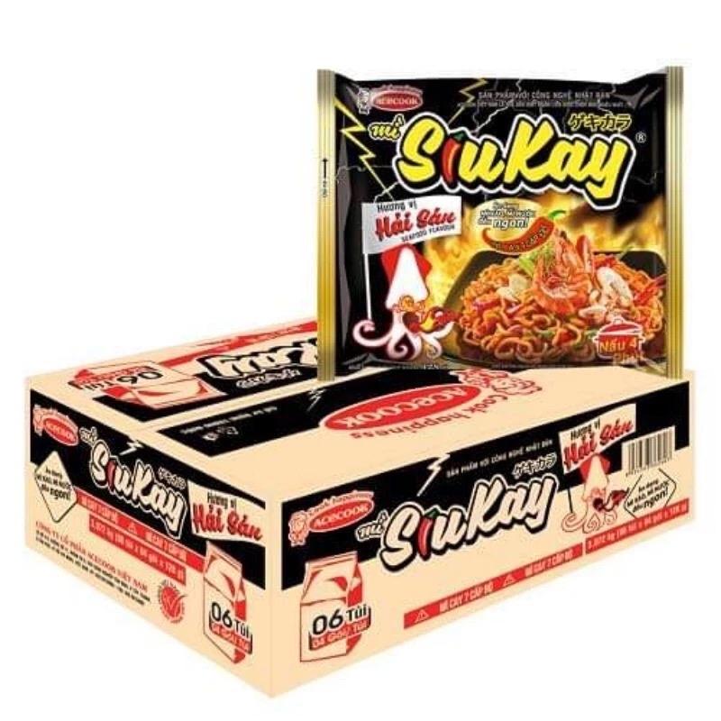  Mì SiuKay Vị Hải Sản Vị Bò   thùng 24 gói  Cay Miến mì  gói Khoai mì trộn  tứ xuyên mì  gói 