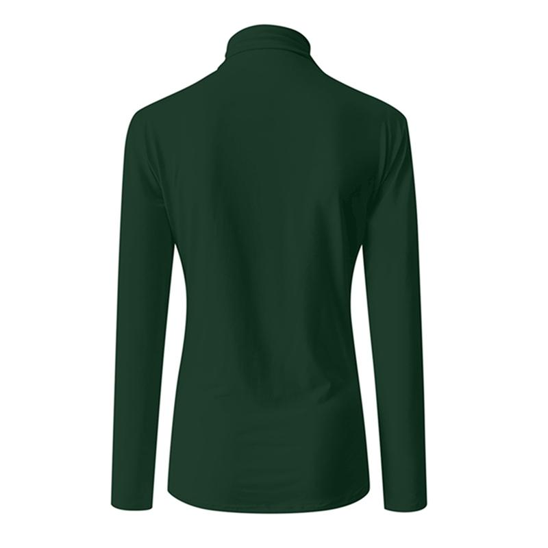 Product Introduction of Women's Solid Color T-Shirts Turtle Neck Long SleevesFit Casual Fall Pullover Tops Cotton Womenswear Lingerie Streetwear 33
