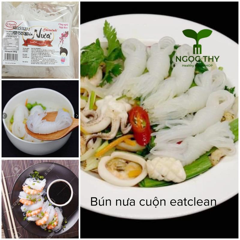 Bún Nưa cuộn Shirataki Vị Nguyên 100gr (bún cuộn konjac gói 6 cuộn)