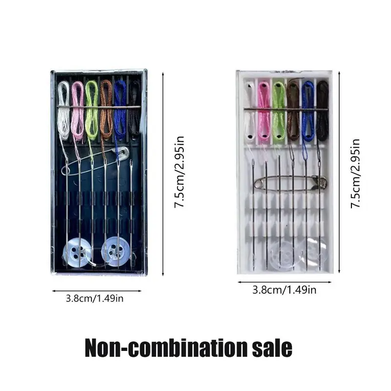 Disposable Sewing Needle & Thread Kit, 1 Set/Box Portable Multifunctional Sewing Needle & Thread Set, Sewing Tool Kit for Home & Travel [Random Color Thread] 1