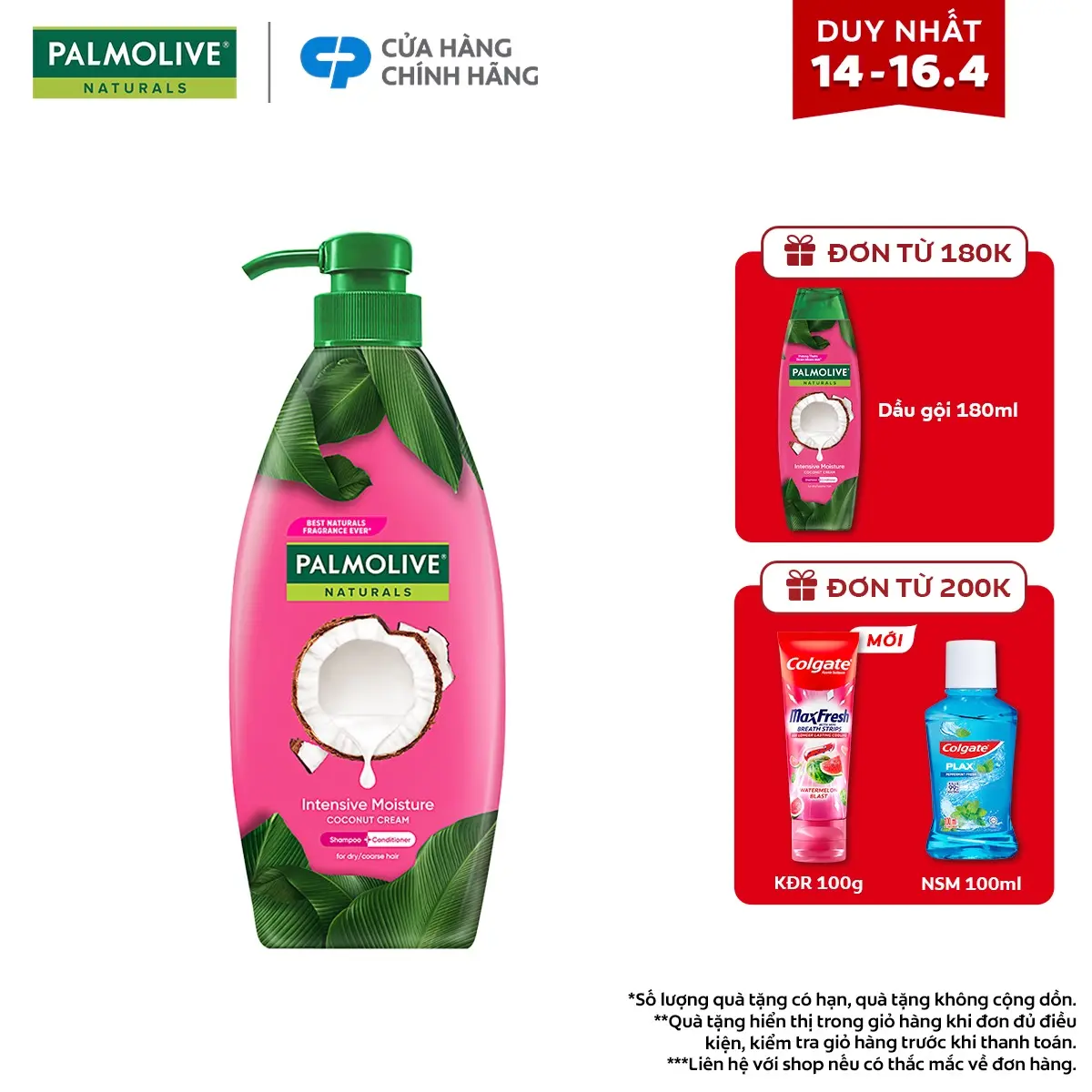 [Duy nhất 14-16.4] Dầu gội Palmolive kèm xả 2-trong-1 chiết xuất thiên nhiên 600ML Chăm sóc tóc và Dưỡng tóc bồng bềnh phù hợp cho Nữ và nam