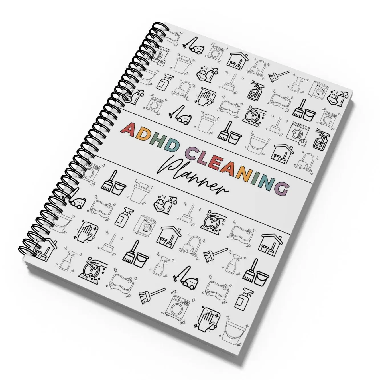A5 Spiral Bound Cleaning Planner, 1 Count Weekly & Monthly & Yearly Cleaning Checklist, Family Chore Chart, Personal Organizer