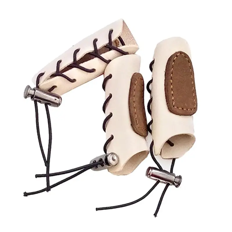 Cow Leather Archery Finger Tab Shooting Practice Finger 5