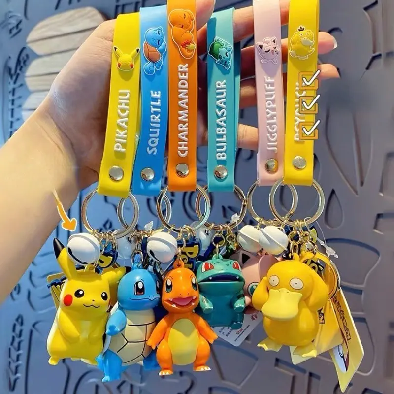 Mặt Dây Chuyền Móc Chìa Khóa Pikachu Hoạt Hình, Pokemon Anime, Phong Cách Kawaii, Đồ Trang Trí Túi Silicon Sáng Tạo, Quà Tặng Hoa Women