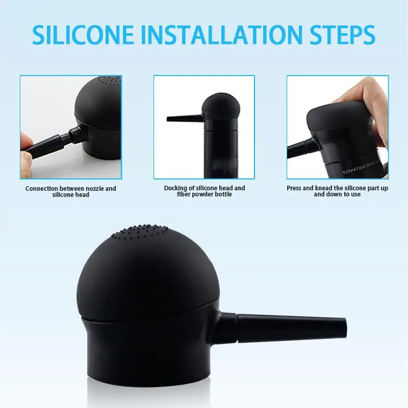 Hair Fiber Applicator Spray Head, Silicone Hair Fiber Spray Head, Hair Thickening Spray Head, Heatless Styling Tool for Men & Women 4