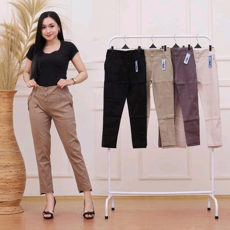 K3 baggy pants stretch celana kantor wanita melar Celana Chino Combed Diamond 1