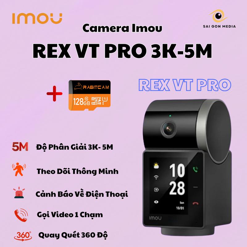 Camera  WIFI Trong Nhà IMOU REX VT 3K-5M PRO CÓ PIN-Màn Hình Gọi Video Call-Xoay 360 Độ Theo Dõi Thông Minh Báo Động Về Điện Thoại
