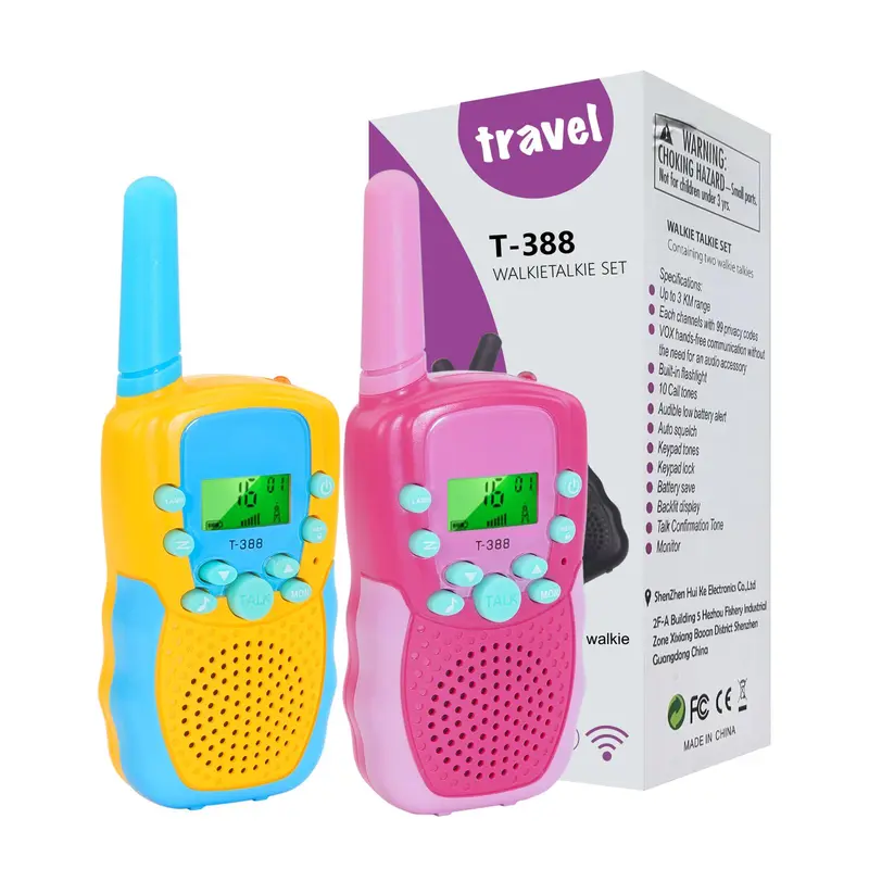 22 Channel 2 Way Radio Toy without Batteries, 2 Counts LCD Display Walkie Talkies with Backlit LED Flashlight, Suitable for Outdoor, Camping, Hiking 6