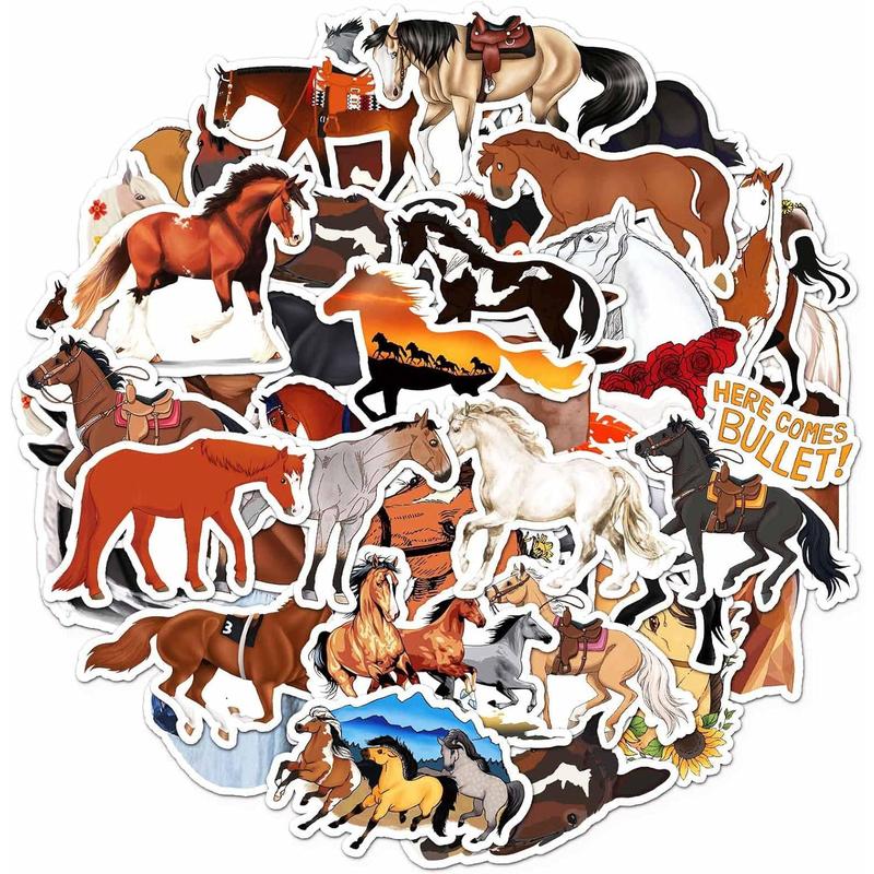 Horse Stickers for Water Bottle, Vinyl 50 count Hose Riding Stickers ...