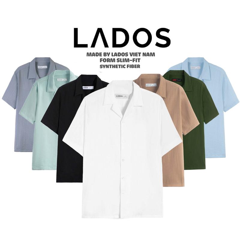 Áo sơ mi nam ngắn tay cổ vest form đẹp LADOS 8085 vải đũi thấm hút, sang trọng dễ phối đồ