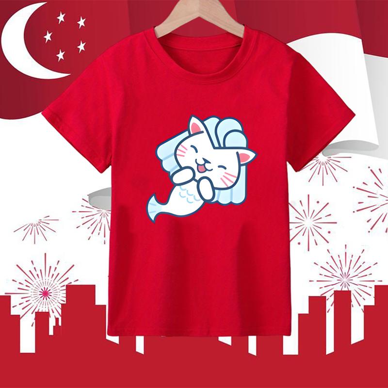 Product Introduction of Cartoon  Print Pattern Clothing T-shirt Summer Fashionable Polyester T-shirt Celebrating National Day for Boys and Girls Casual Children Short Sleeved 32