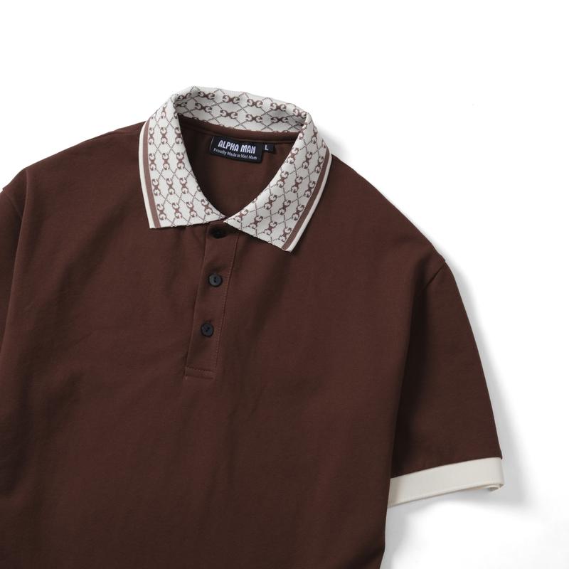 Áo thun Polo trơn nam có cổ MONOGRAM vải cotton CSC Pique Basic nam tính, thanh lịch - ALPHA MAN Menswear 3