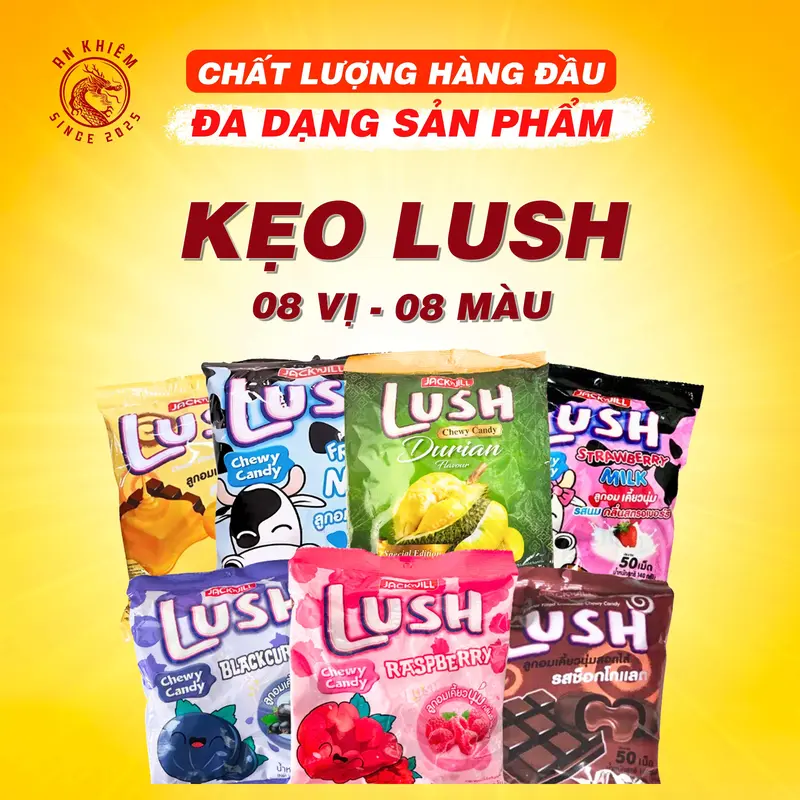 Kẹo dẻo LUSH Thái Lan - 8 vị - gói 50 viên - 130g 0