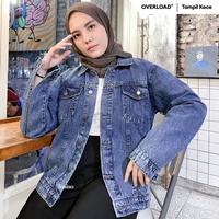 Gambar JINISO Jaket Jeans Oversize Vintage Blue Acid jaket cewek - All Size Unisex dari JINISO JEANS Kota Administrasi Jakarta Utara 1 Tokopedia