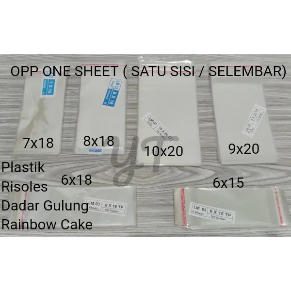 Plastik risoles dadar gulung OPP ONE SHEET selembar (bukan kantong) plastik dadar gulung risoles 7x18 8x18 10x20 9x20 6x18 6x15