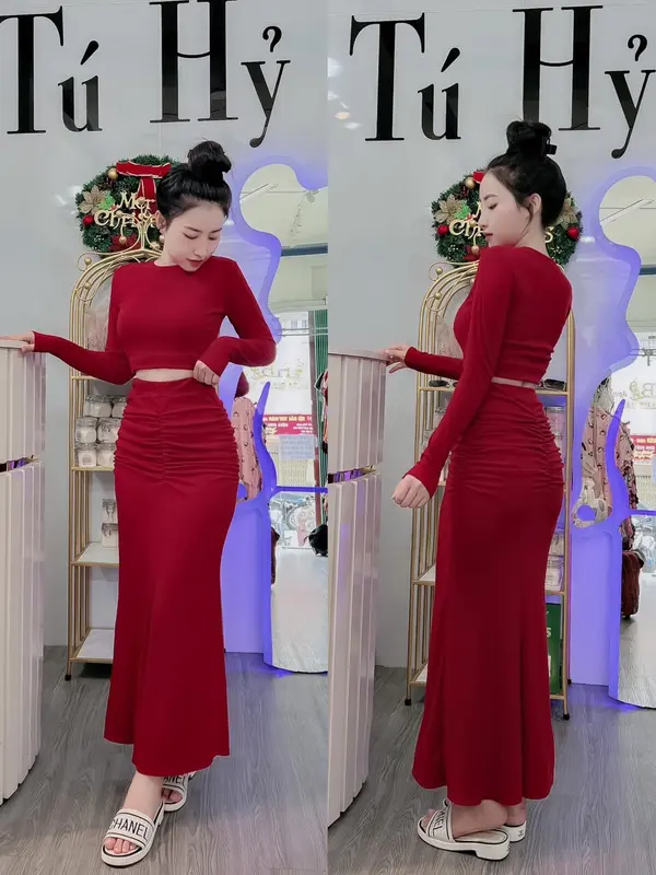 ĐẦM ÔM BODY ĐUÔI CÁ CHUN EO 4 MÀU TÔN DÁNG váy  tiệc 0