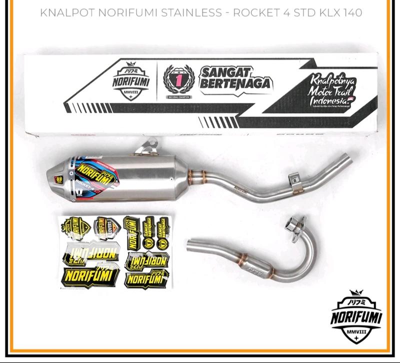Product Introduction of Knalpot Norifumi Rocket 4 logo baru klx crf d-tracker wr pemasangan PNP produk only full system Motor Motorcycle Sporty 2