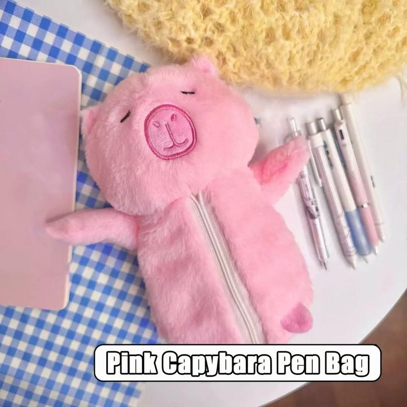 Product Introduction of Creative Plush Pen Bag Large Capacity Multifunctional Pencil Case Capybara Toy Storage Bag Student 19