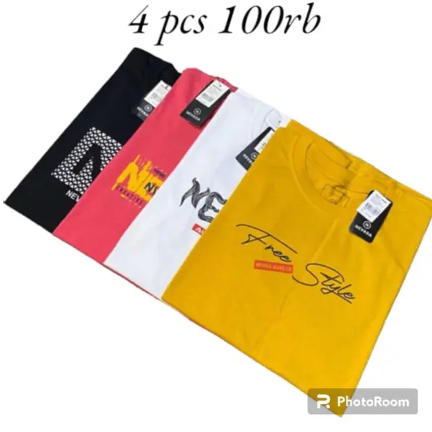 paket 4 pcs 100 ribu, motif kaos pria lengan pendek,kaos pria distro Casual Distro High