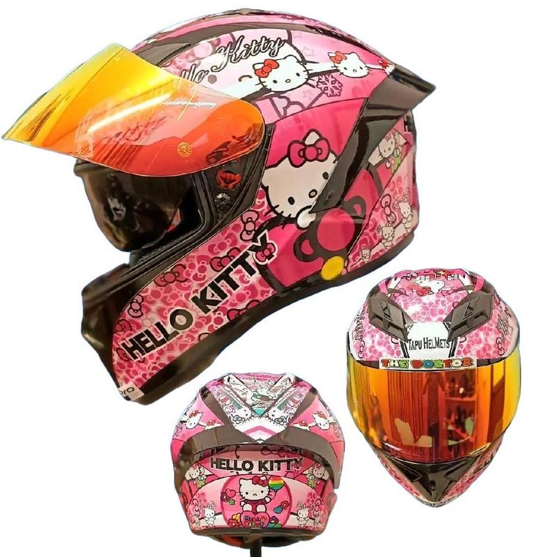 Mũ bảo hiểm Full face 2 kính Royal M266 dán tem Hello kitty Helmet mubaohiem  diphuot
