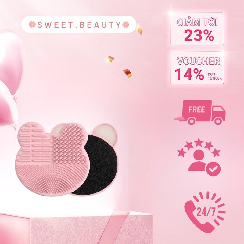 Hộp Phủi Cọ Khô Silicone , Dụng Cụ Làm Sạch Cọ Đa Chức Năng Giặt Cọ KHÔ - ƯỚT SWEETBEAUTY