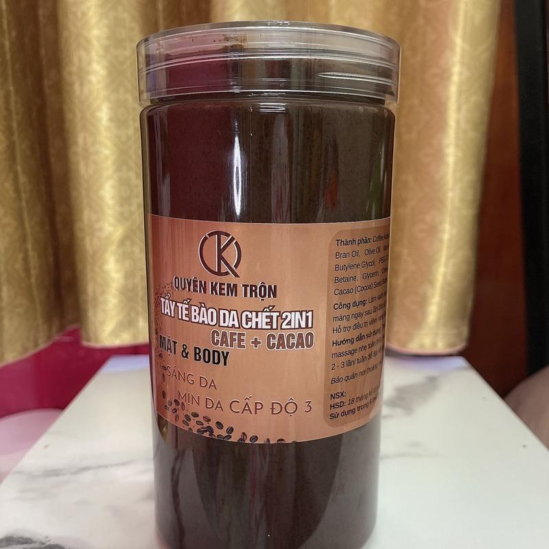 Tẩy Tế Bào Chết CF + Sữa DỪA + Bơ Cacao 2in1 Mặt &BODY . Loại 1 Hạt Siêu Mịn Hủ 1KG (hỗ trợ vnl mờ Thâm,giảm sắc tố da) QKT Skincare