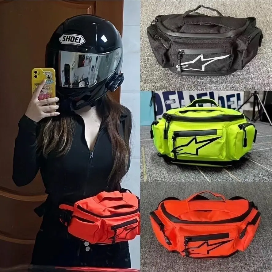 Beg Pinggang Menunggang Motosikal, Bintang, Kapasiti Besar, Beg Selempang, Sesuai untuk Riadah dan Perjalanan Motosikal, Beg Simpanan Peralatan Motosikal Jalan Raya, Domestik, 2024a