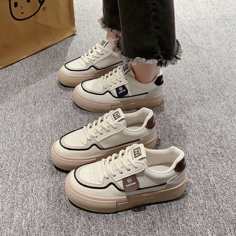 ISHOES - Giày Thể Thao Nữ TT249 Cao Đều 3cm Đế Dày Thoáng Khí Sneaker Cổ Cao Len 5