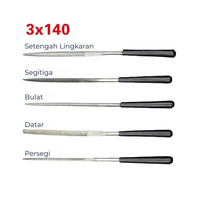 Set Kikir Mini HUGONG Precision Needle Files Kikir Intan Emas Diamond Metal Steel 5