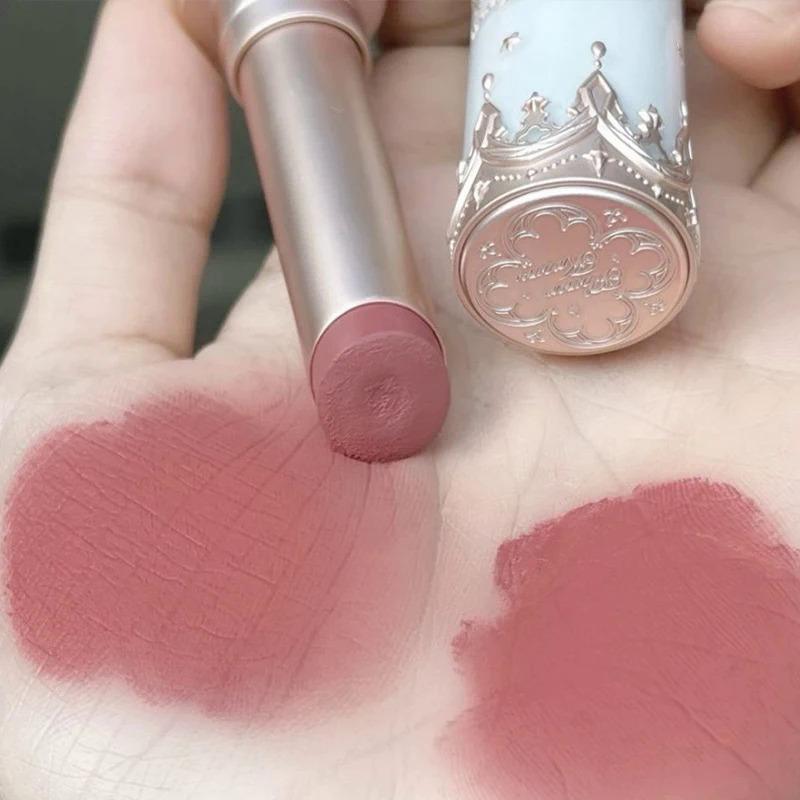 Product Introduction of Flower Knows Little Angel Matte Lipstick Long-lasting Easy To Color Velvet Lipgloss Peach Color Natural Lip Makeup Maquillage 5