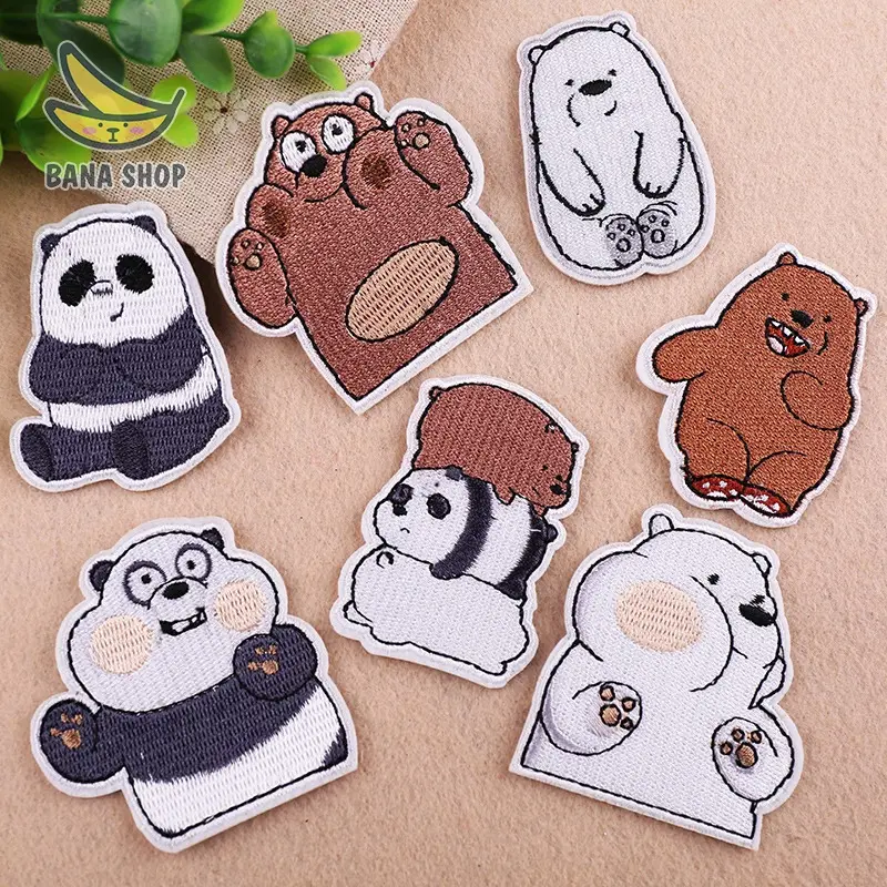 Sticker patch vải ủi thêu hình anh em nhà gấu Chúng tôi đơn giản là gấu 0