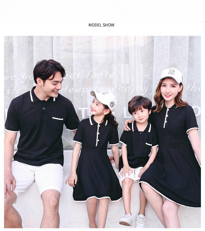 Product Introduction of Hi Mia's Shop | Spring and Summer New Internet Celebrity Parent-Child Dress Summer Classic Style Mother-Daughter Dress Short Sleeve Couple Suit 3