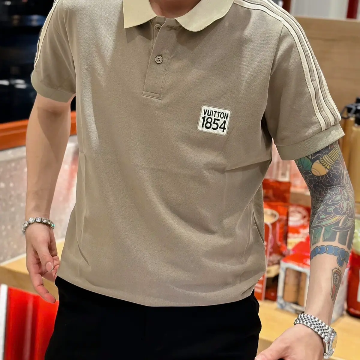 Polo (M-4xl) 2 màu sắc Nam Menswear Có Cổ Shirt