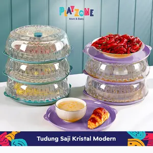 Play Zone COD Tudung Saji Makanan 3 - 4 Susun Kristal Anti Pecah / Varian Baru V2 / Rak Untuk Menyimpan Makanan / Food Pack Stroage / Plastik Akrilik
