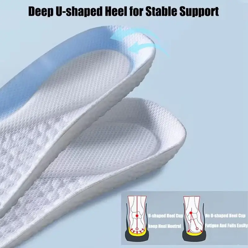 Miếng Lót Giày Tăng Chiều Cao, 4D, Chất Liệu Silicon, Đàn Hồi Cao, Thích Hợp Chạy Bộ Và Thể Thao, Giảm Sốc, Y4G3 Nhung 5