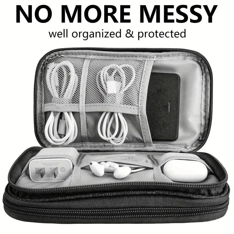 Electronic Accessories Storage Bag, Waterproof Cable Organizer, Travel Essentials Storage Pouch, Easy To Carry Storage Bag for Home & Travel, Travel Gadgets, Durability 5