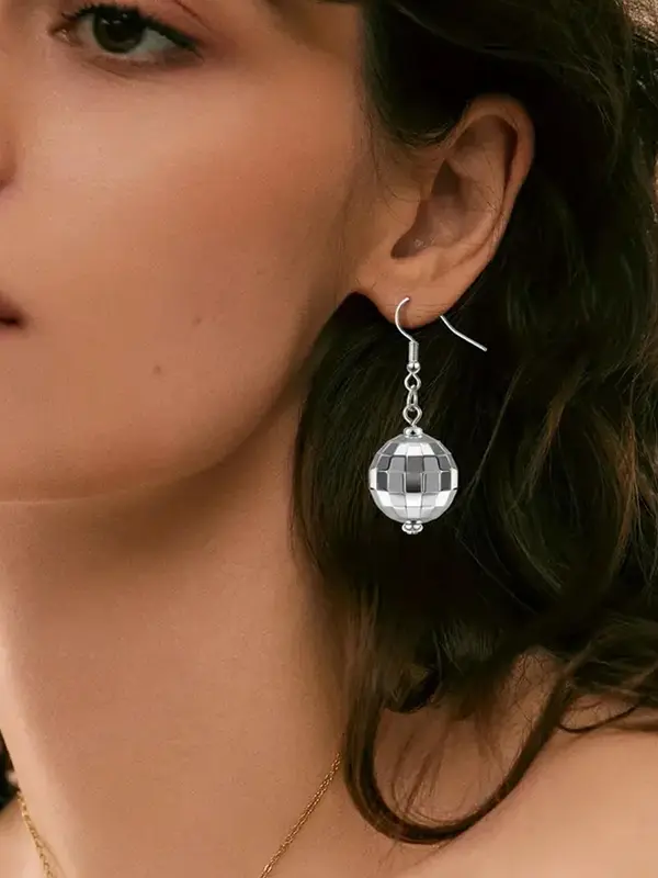 Vintage Disco Ball Design Dangle Earrings (1 Pair), Party Style Drop Earrings for Women, Fashion Jewelry for Party, Daily Clothing Decor, Trendy All-match & Exquisite Jewelry for Birthday Gift 3
